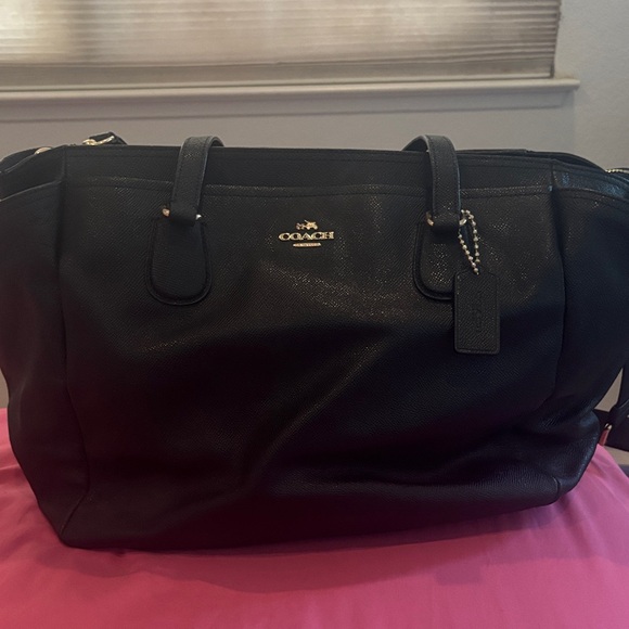 Coach Black Leather Tote Bag - Picture 1 of 4